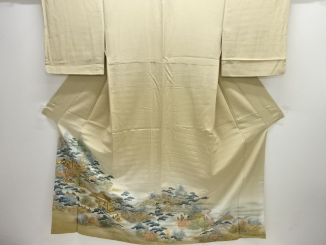 JAPANESE KIMONO / IRO-TOMESODE / HAND PAINTED / PEOPLE IN THE PAST